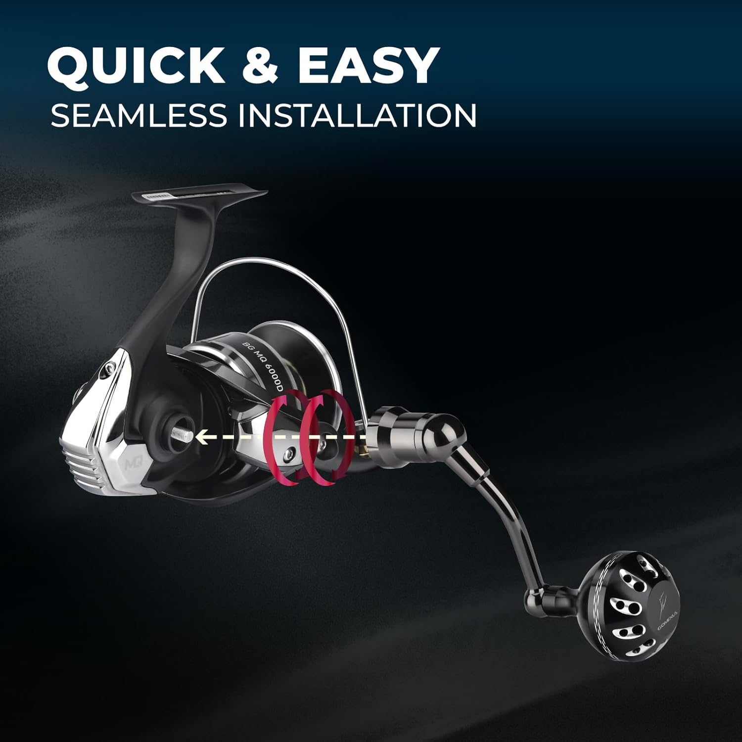GOMEXUS Power Handle for BG MQ 2500-20000 Spinning Reel, Not for BG (Choose Different Size)