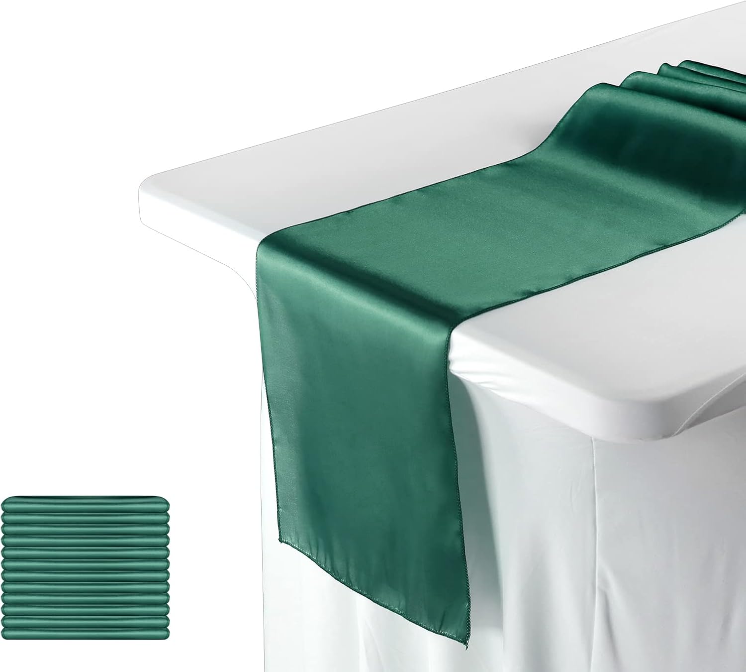 Hipinger 12 Pack Red Satin Table Runner 12 x 108 Inch Table Runners for Wedding