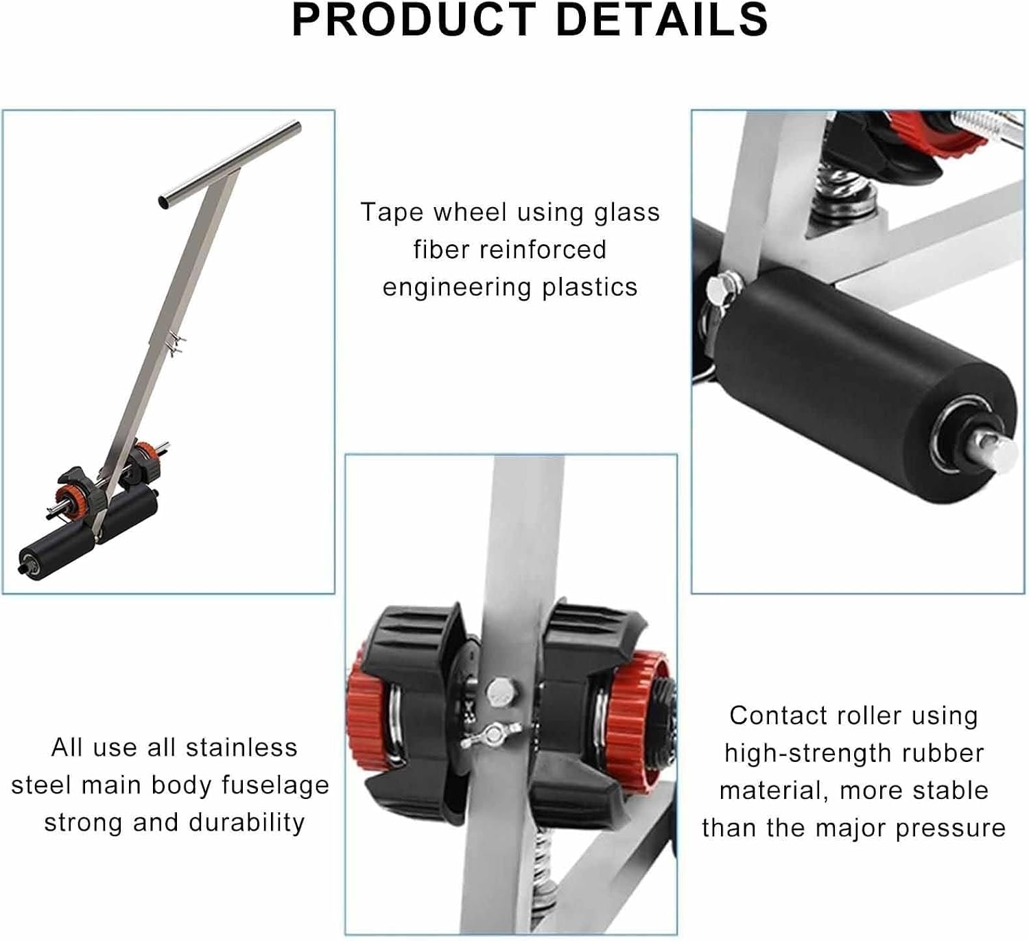 Hand-Push Sports Field Marking Machine, Home use line kit spacing 3-15 cm, Suitable for Badminton Courts, driveways, Asphalt, Handle Height Adjustable 55-80 cm