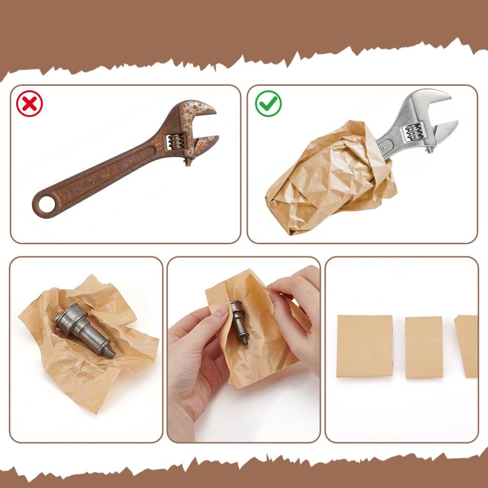 BENECREAT 20mx40cm VCI beschichtete Papierrolle, BurlyWood Korrosionsschutzpapier Kraftpapier für industriellen Metallschutz Rostschutz Werkstattgebrauch