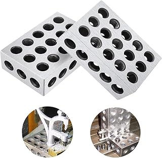 2Pcs 1-2-3 Precision Blocks Ultra Precision Blocks Set Matched Machinist 123 Hardened Milling Tool 23 Holes