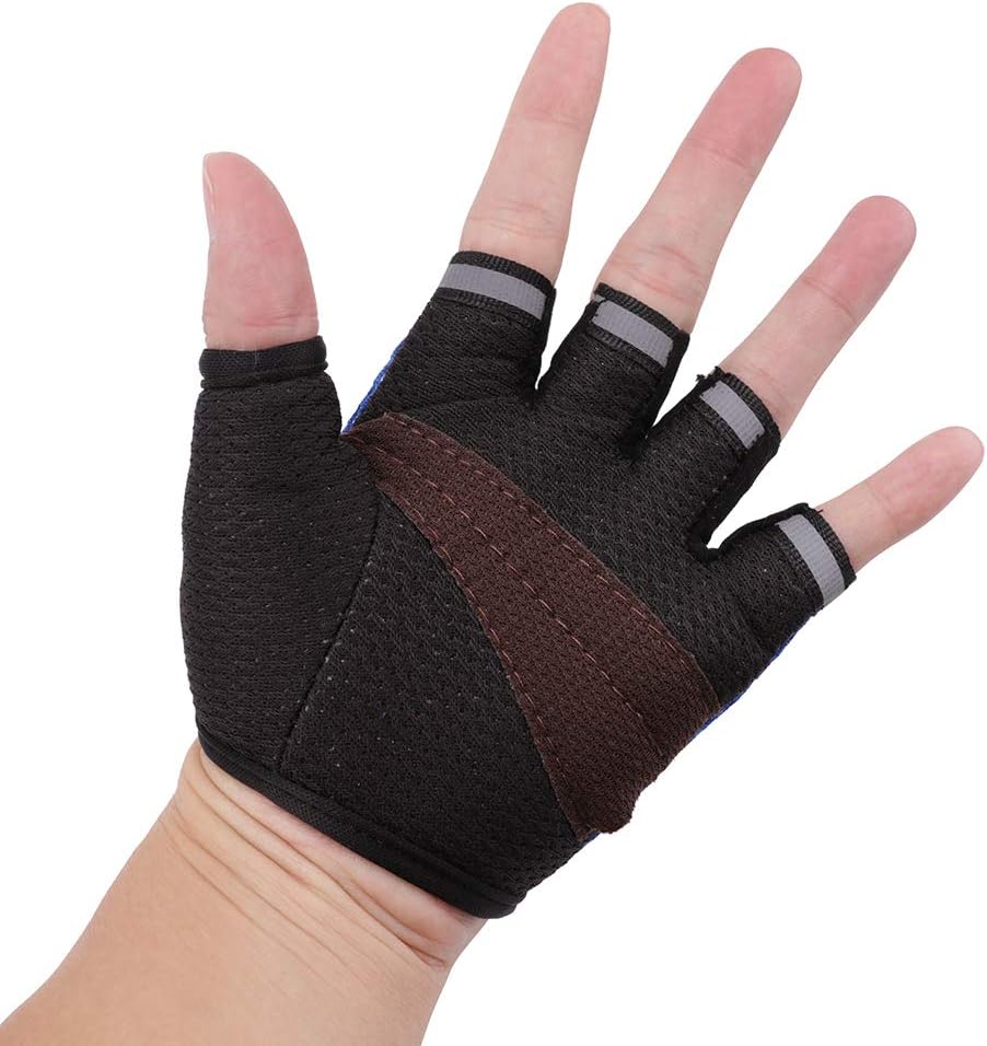 cloulds_Zone Kids Boys Girls Bike Gloves for Powerlifting, Weight Training, Biking, Cycling - Gym Sports Workout Half Finger Gloves for Ages 6-10 Years Old (Blue) : Sports & Outdoors