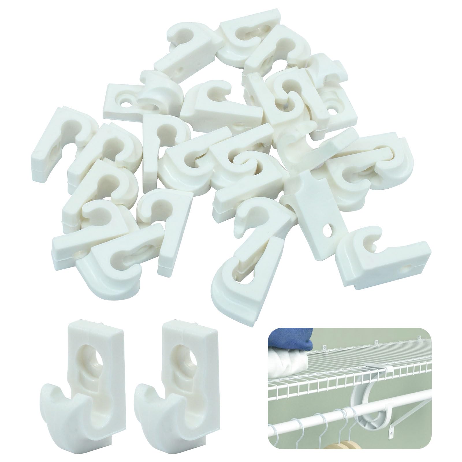 White Down Wall Clips - 25 Pack -5