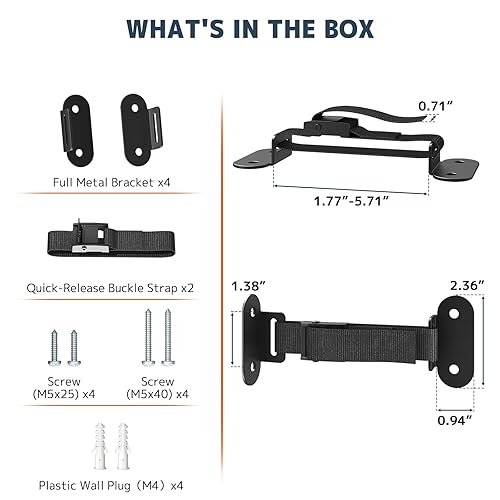 Miniatura 4 de Anti Tip Furniture Anchors (2 Sets), Heavy Duty Furniture Wall Anchor, Earthquake Proof Wall Anchors for Baby & Pet Safety, Easy Install Adjustable