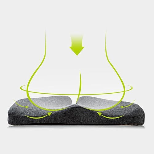 Miniatura 5 de Cojín de asiento de alivio de presión para largas horas sentadas en la oficinasilla de casa, automóvil, silla de ruedas, espuma viscoelástica extra