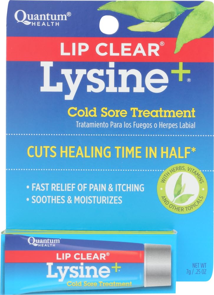 Lip Clear Lysine+ Cold Sore Treatment 0.25 oz (Pack of 3) by Quantum Research