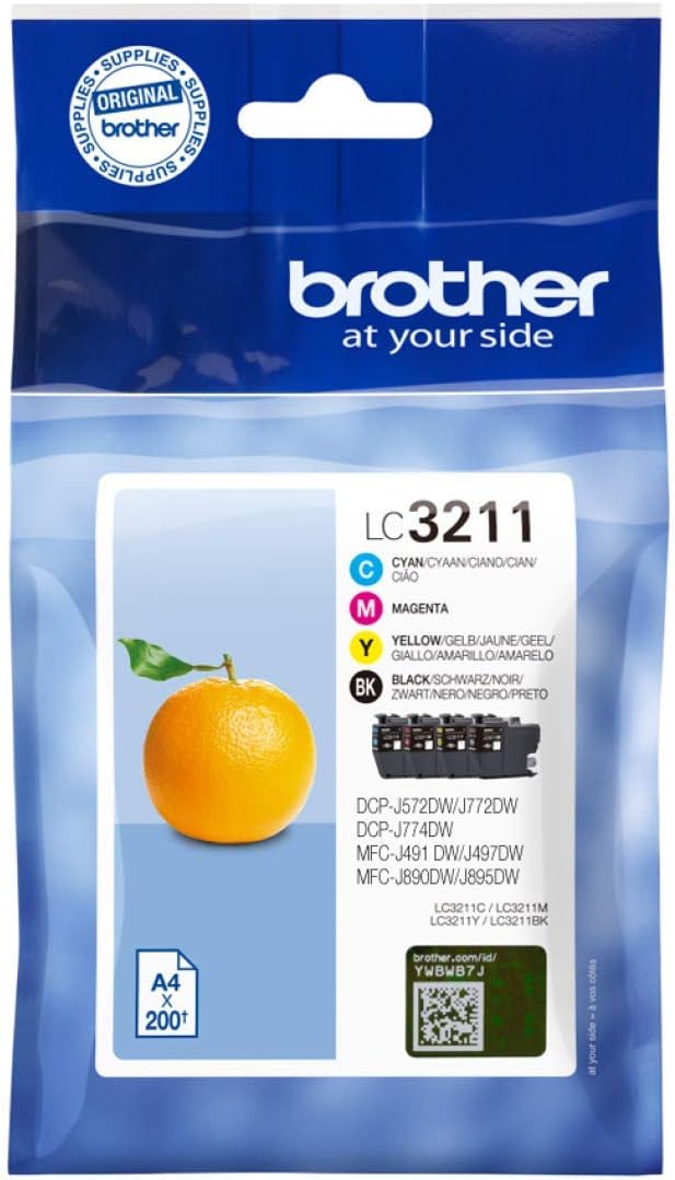 LC-3211C/LC-3211M/LC-3211Y/LC-3211BK Inkjet Cartridges, Multi Pack, Standard Yield, Cyan, Magenta, Yellow and Black, Genuine Supplies