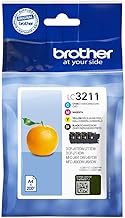 Brother LC3211C/LC3211M/LC3211Y/LC3211BK Inkjet Cartridges, Multi Pack, Standard Yield, Cyan, Magenta, Yellow and Black, Brother Genuine Supplies