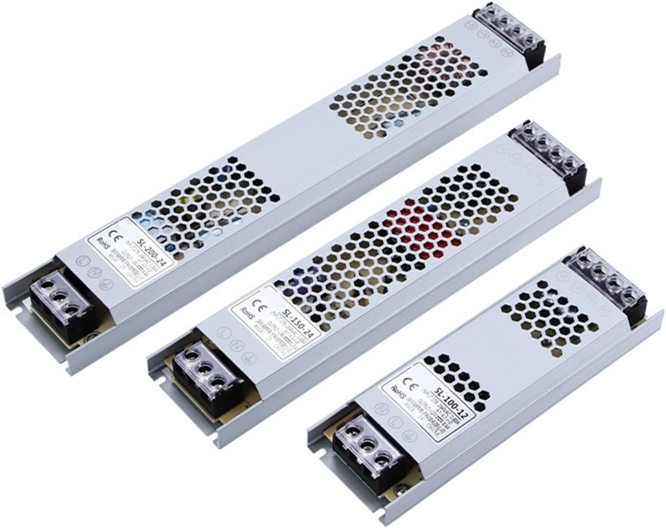 Ultra-Thin Long Strip 220V to DC Low Voltage 12V24V Light Strip Light Box Switching Power Supply Transformer 300W(SL-200W-12V)