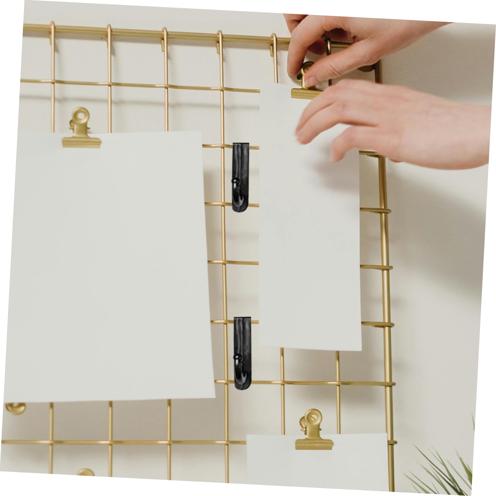 IWOWHERO Hanging Wall Hooks Grid Wall Hangers Plastic Hooks for Display Storage