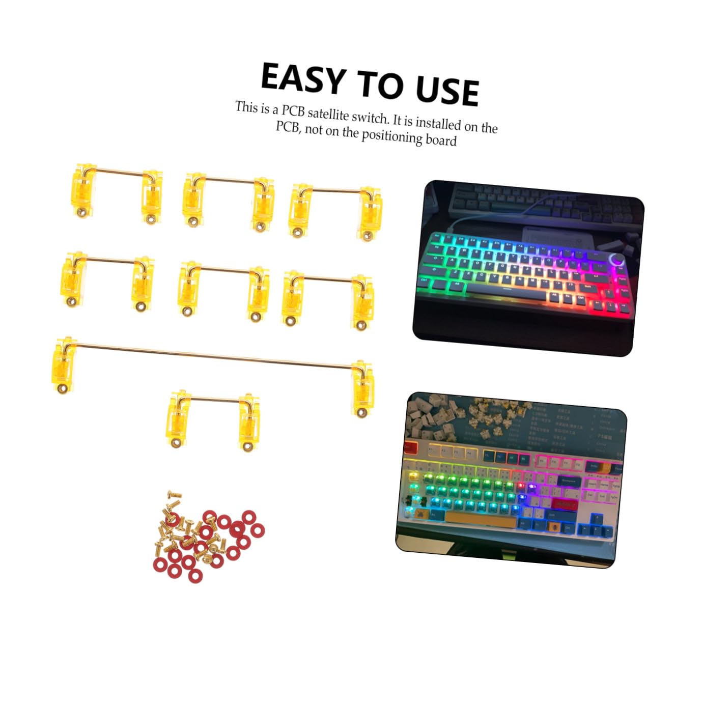BESTonZON Estabilizador De Llave Satellite Tornillos Negros PCB Cable Teclas y Mayús Compatible Satellite para Teclas