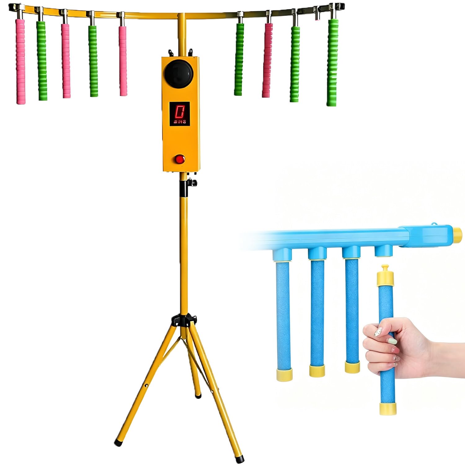 QuinteZhenTially Catch Stick Game,Eye Coordination Training,Reflex Arcade Game,Easy Disassembly Party Game,with 10 Sticks,Improve Focus & Hand Eye Coordination Training,for Parties,Commercial Yellow