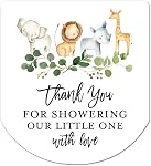 Stickers Bébé Douche Hand Sanitizer Favoris - Ensemble de 60 Étiquettes (Jungle Safari)