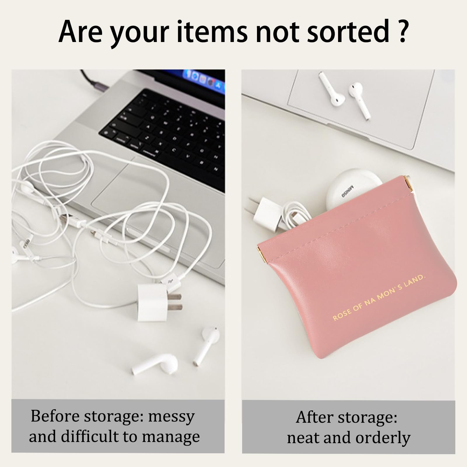 MIUPOO Small Purse Makeup Bag for Women,Elastic Open Close Storage Bag Mini Travel Storage Bag,Waterproof Organizer Pouch for Lipstick Cosmetics Headphones Jewelry,3 Pieces,Pink - Image 3
