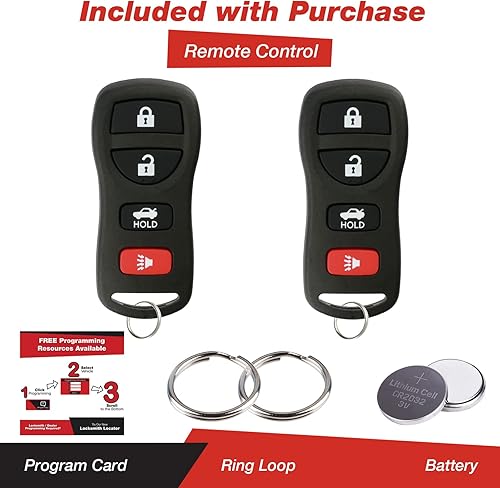 Miniatura 2 de KeylessOption Llave de encendido de coche sin cortar para Nissan Infiniti KBRASTU15 (paquete de 2)