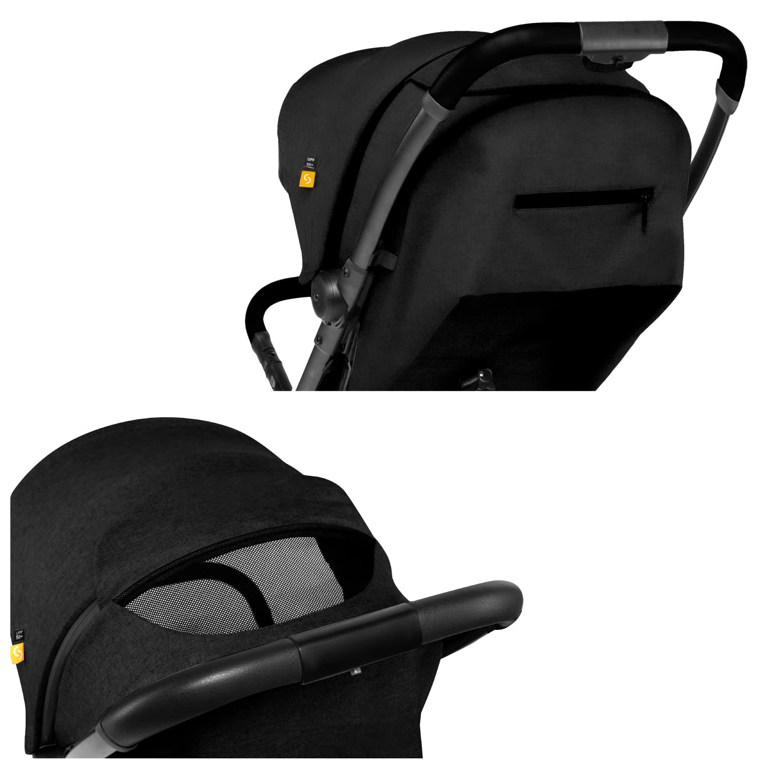 skiddoü poussette hamac pour enfant Espoo poussette pliable poussette canne pour enfant, structure légère en aluminium pliable d’une seule main, petite poussette de voyage, compacte, Noir