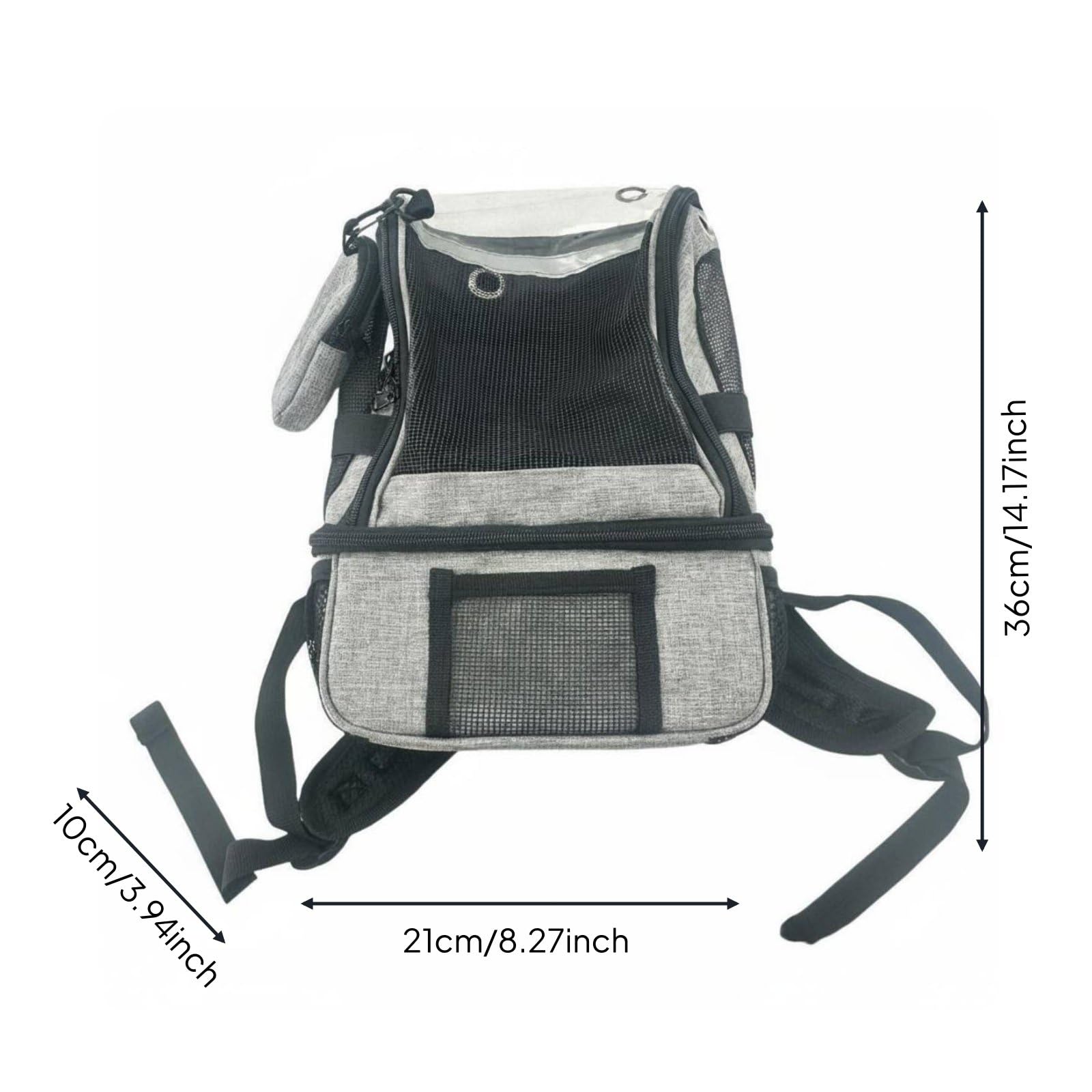 Portatile Carrier Zaino per Concentratore Ossigeno Accessorio con Cinghie Imbottite Mesh Traspirante Scomparti Aggiuntivi Adatto Viaggi Passeggiate Uso Urbano, Grigio