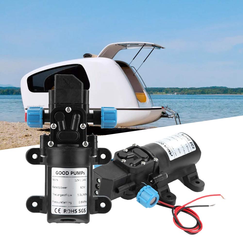 12V 60W Micro pompe à eau à membrane électrique, pompe à eau 5L/Min Micro pompe à membrane pour caravane Camping bateau