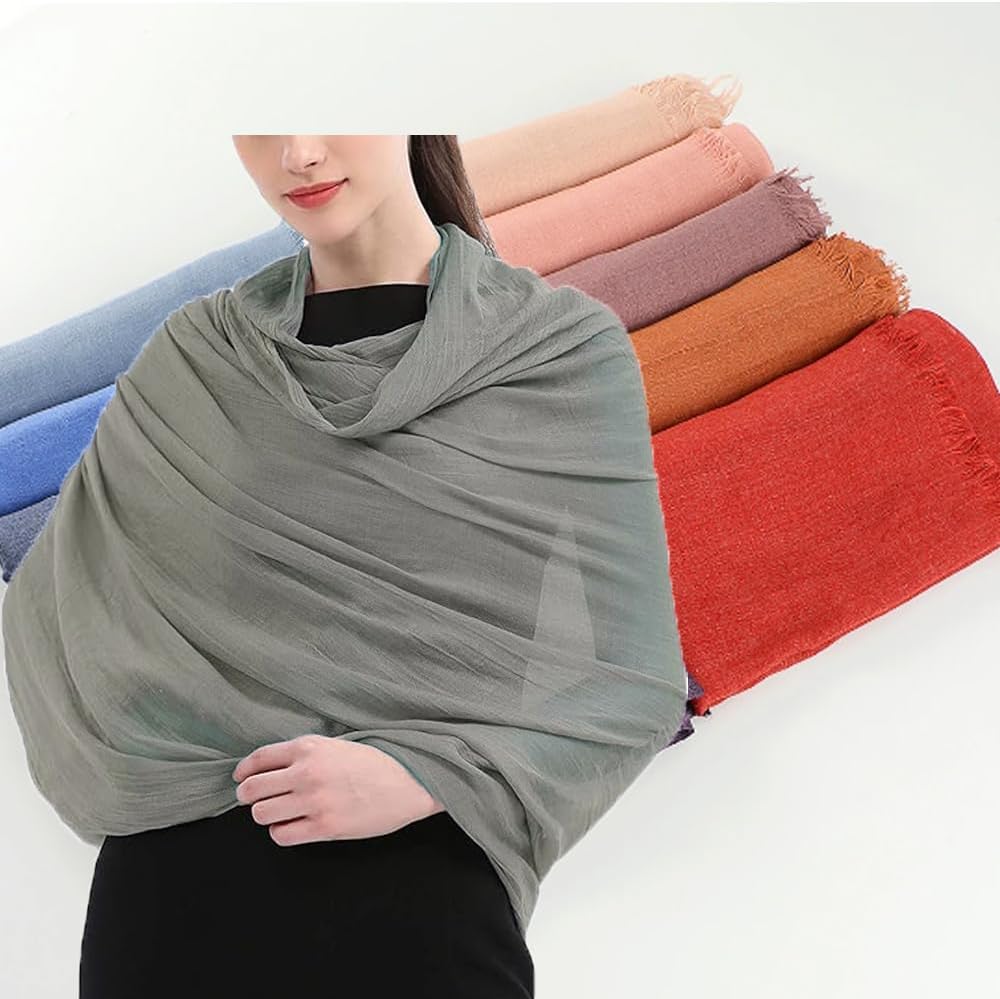 LMVERNA Women Summer Scarf Large Long Line Beach Shawl Lightweight with Fringed Headscarf Gauze Shawl and Wrap - Image 2