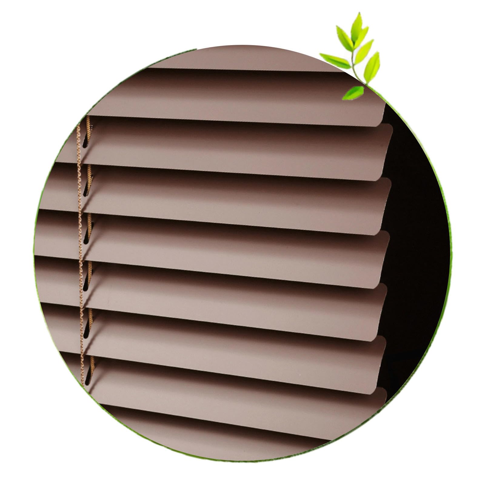 Xrdbfd Wxh Aluminium Venetian Blinds For Windows Doors, 50/75/90/105/125/140Cm Window Blinds, Horizontal Venetian Blinds, Blackout Window Shades, Brown,-100X130cm/39.4 * 51In