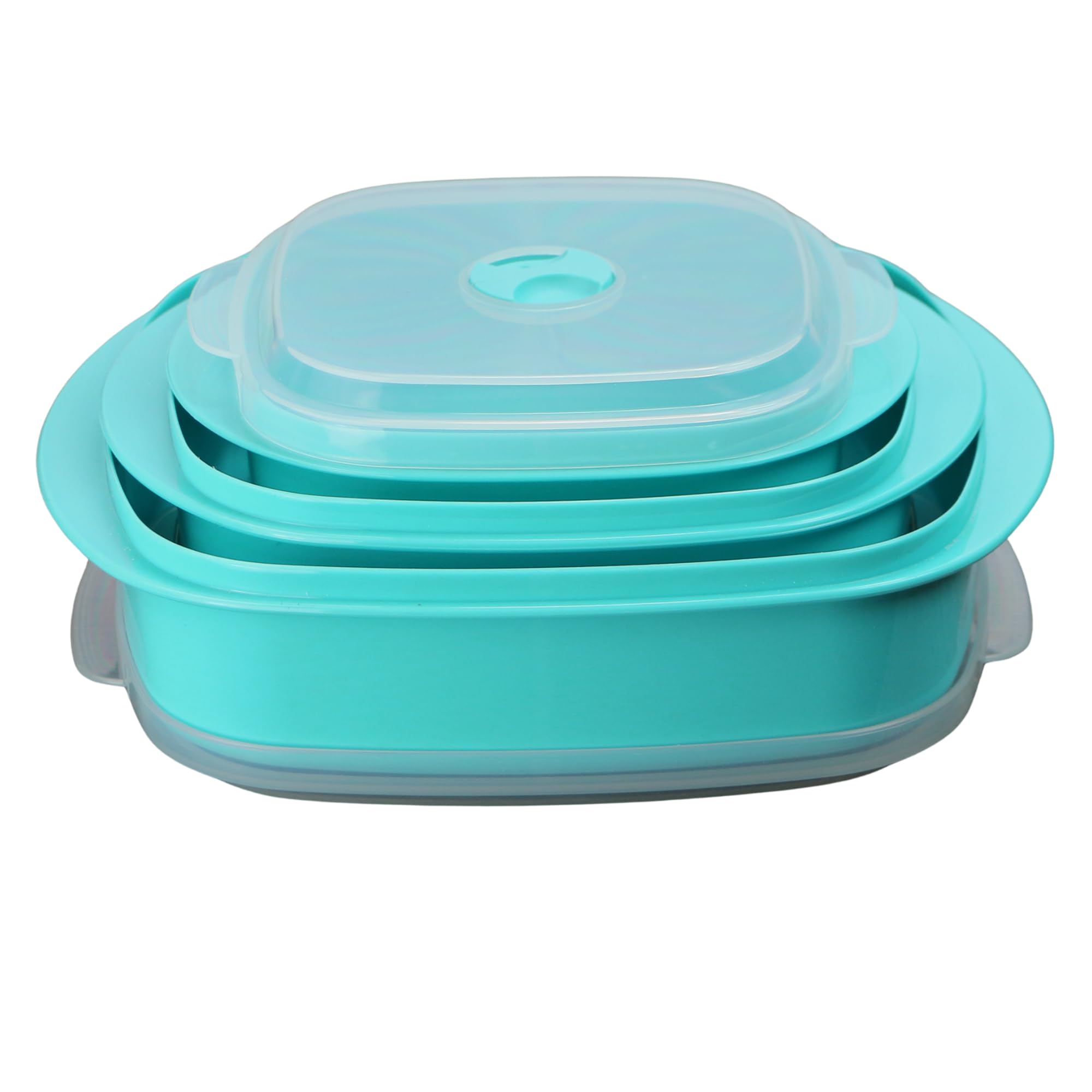 Reston Lloyd Calypso Basics Microwave Cookware, Steamer and Storage Set, Turquoise, Multiple Sizes, 6-Piece