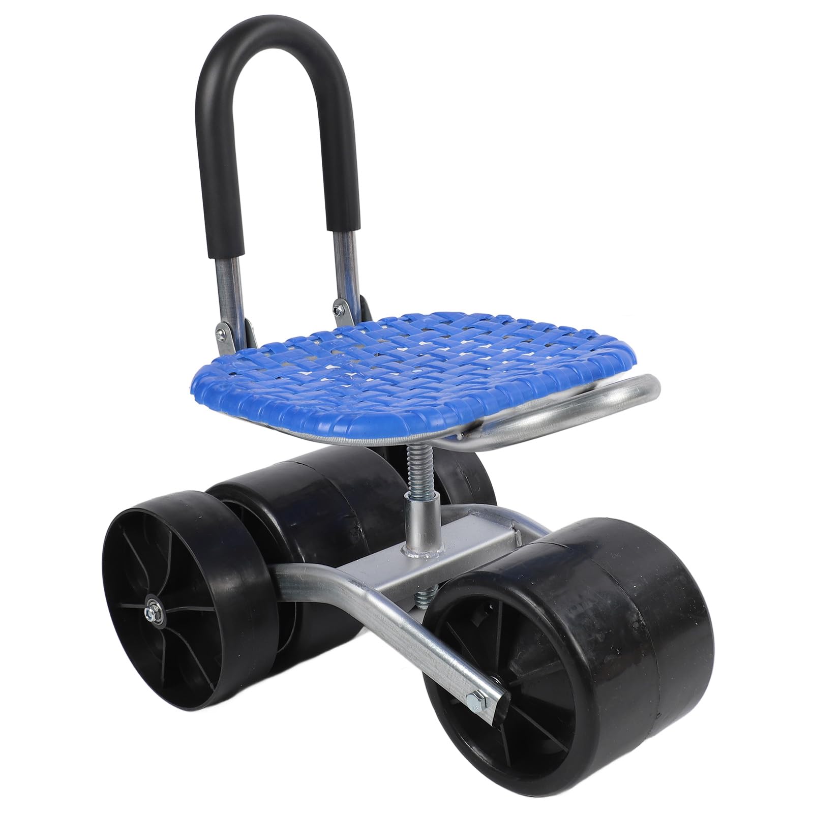 Haofy Sgabello da Giardino con Ruote Sedile Girevole a 360 Gradi con Ruote Telaio in Acciaio Zincato PP Vassoio Porta Attrezzi per Comode attività di Giardinaggio Progetti in Serra su Terreni Agricoli