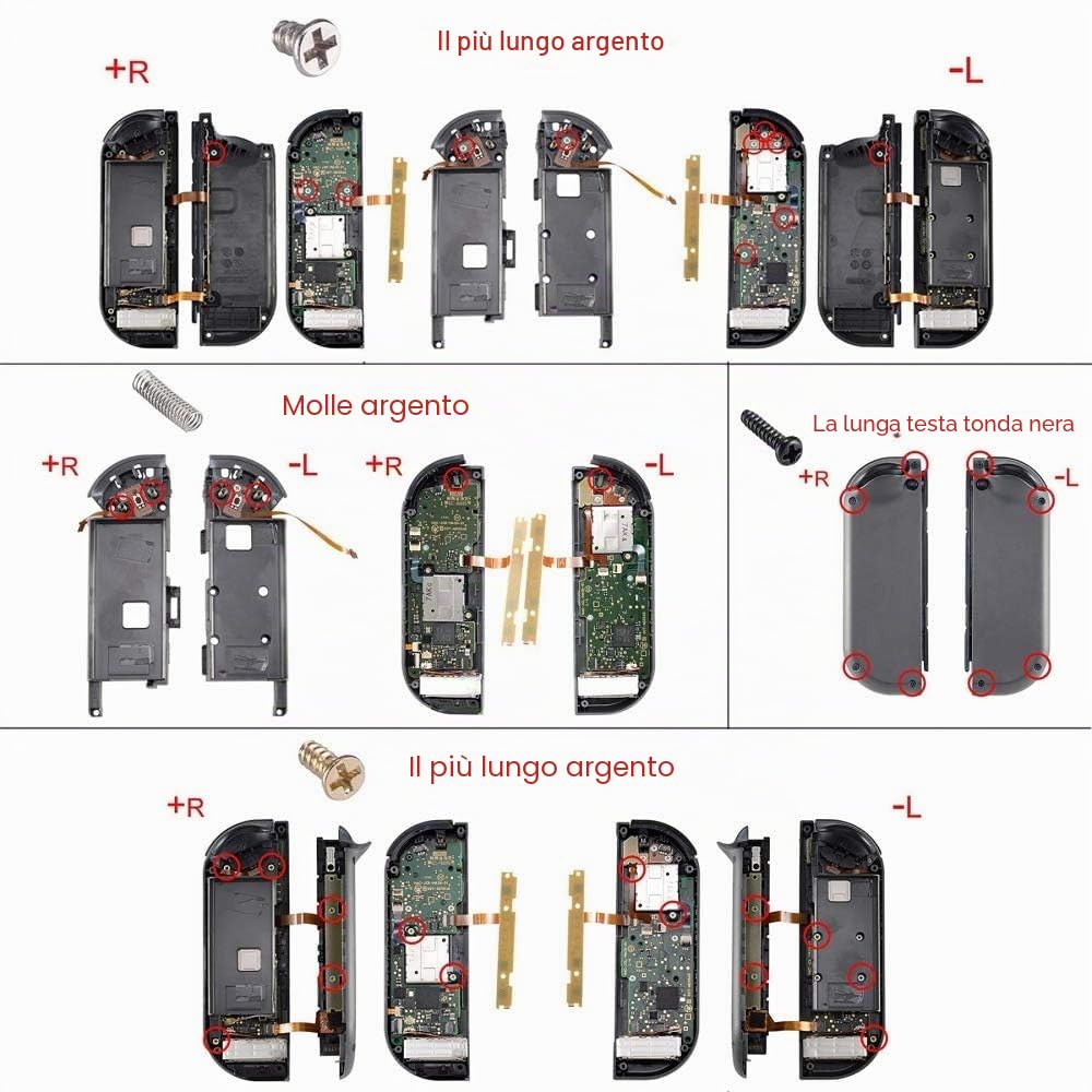 eXtremeRate Cover Joycon Scocca Tasti DIY Ricambio per Nintendo Switch/Switch OLED,Shell Grip Custodia Case Guscio Pulsanti per Joystick Controller,Senza Joycon-Bianco