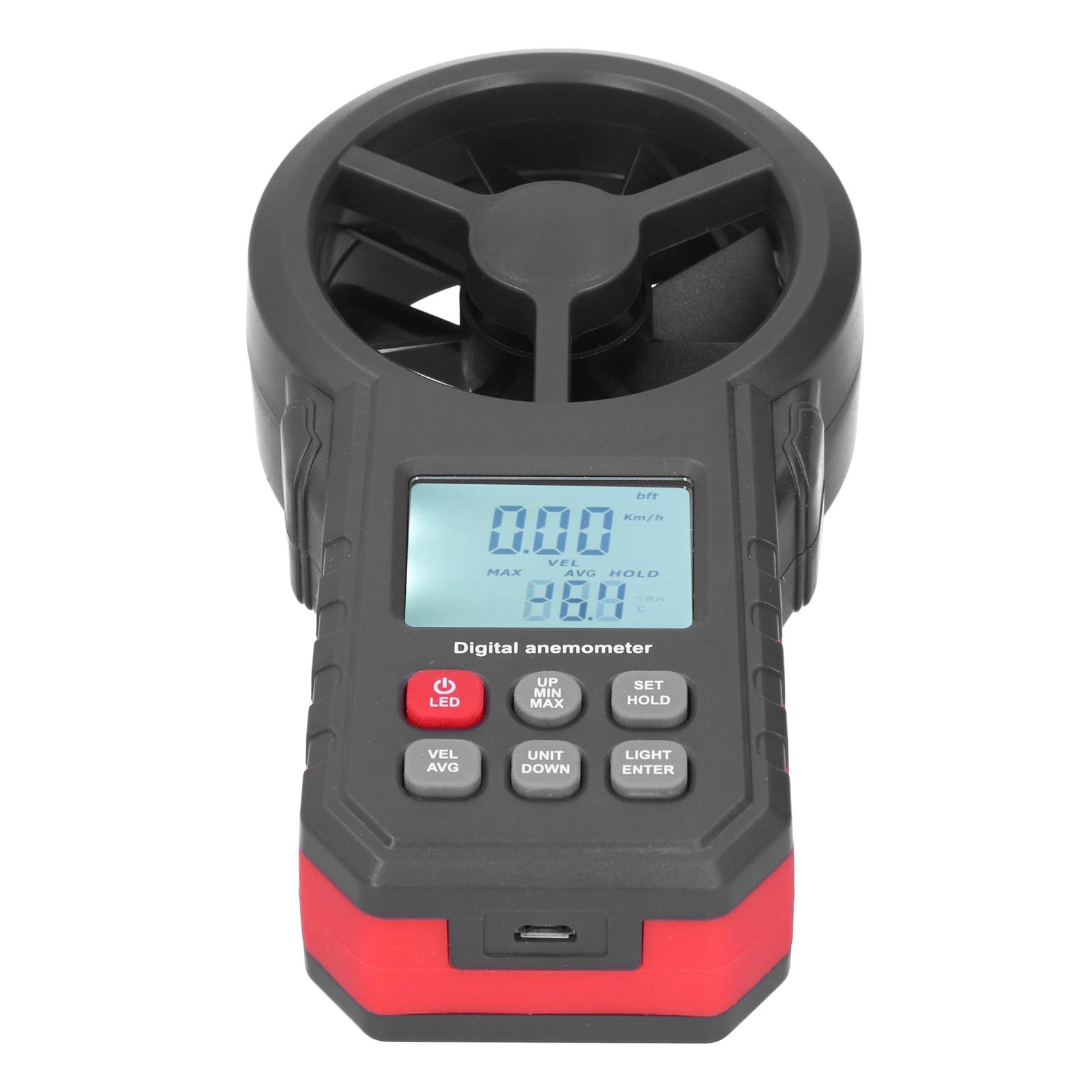 Anemometr Bluetooth WT87B Przenośny Cyfrowy Tester Prędkości Wiatru z Podświetleniem LCD do Użytku na Zewnątrz Wysokiej Jakości materiał ABS