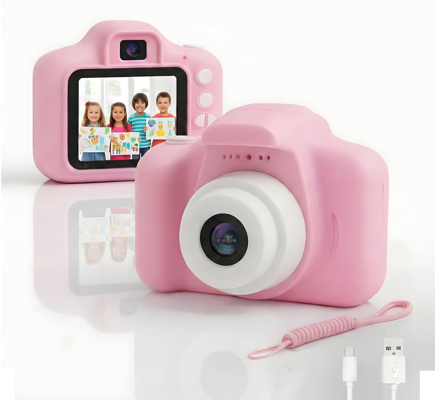 Kids Camera for Girls Boys,Kids Selfie Camera 13MP 1080P HD Digital Video Camera for Toddler,Christmas Birthday Gifts for 4+ to15 Years Old Children (Pink)-image-18