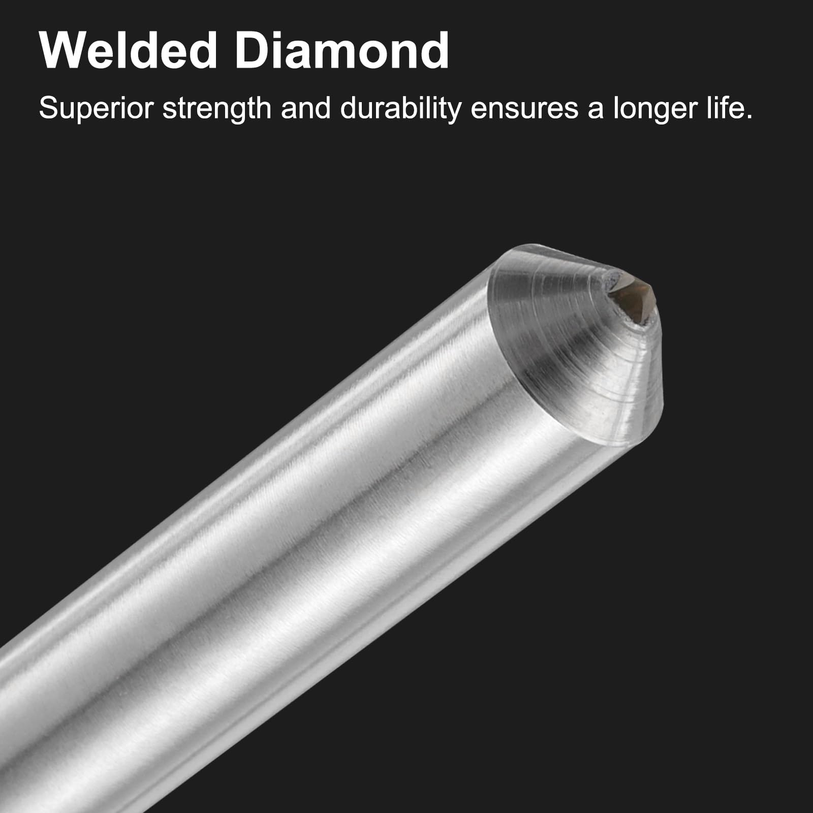 uxcell 5 frese diamantate, 11 mm x 152 mm, punta conica singola per smerigliatura, punta arrotondata, strumenti per medicazione diamantata, color argento