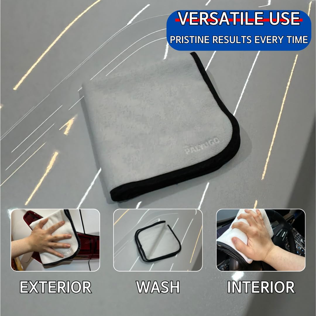The PALYUGO Microfiber Car Detailing Towel 2Pack - High-Absorbency Car Wash Cloth - Ideal for Polishing Drying and — view 3