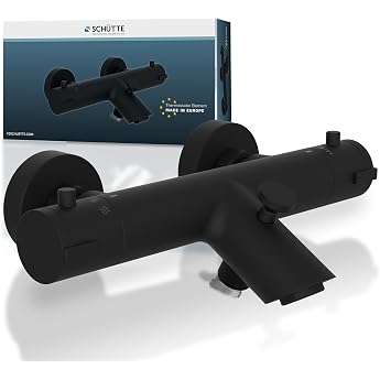 Sch tte London 52476 Bath Tap with Thermostat Matt Black