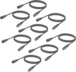 8Pack Dmx Cables Dmx to XLR Signal Connection with 3 Pin Connector, Short Dmx Cable 6ft 2m XLR Patch Cables XLR Male to XLR Female Dmx Wire for Stage Lighting
