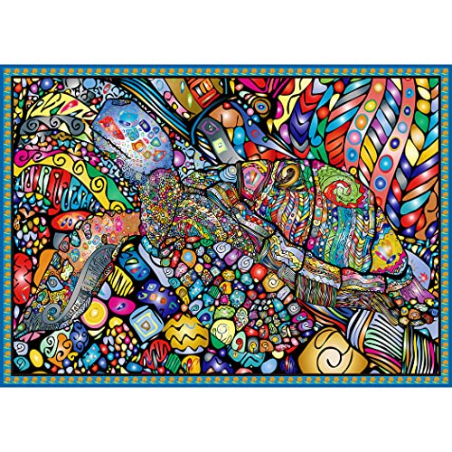 Bgraamiens Puzzle-The Sea Turtle-1000 Pieces Creative Animal Mandala Sea Turtle Jigsaw Puzzle Color Challenge Puzzle