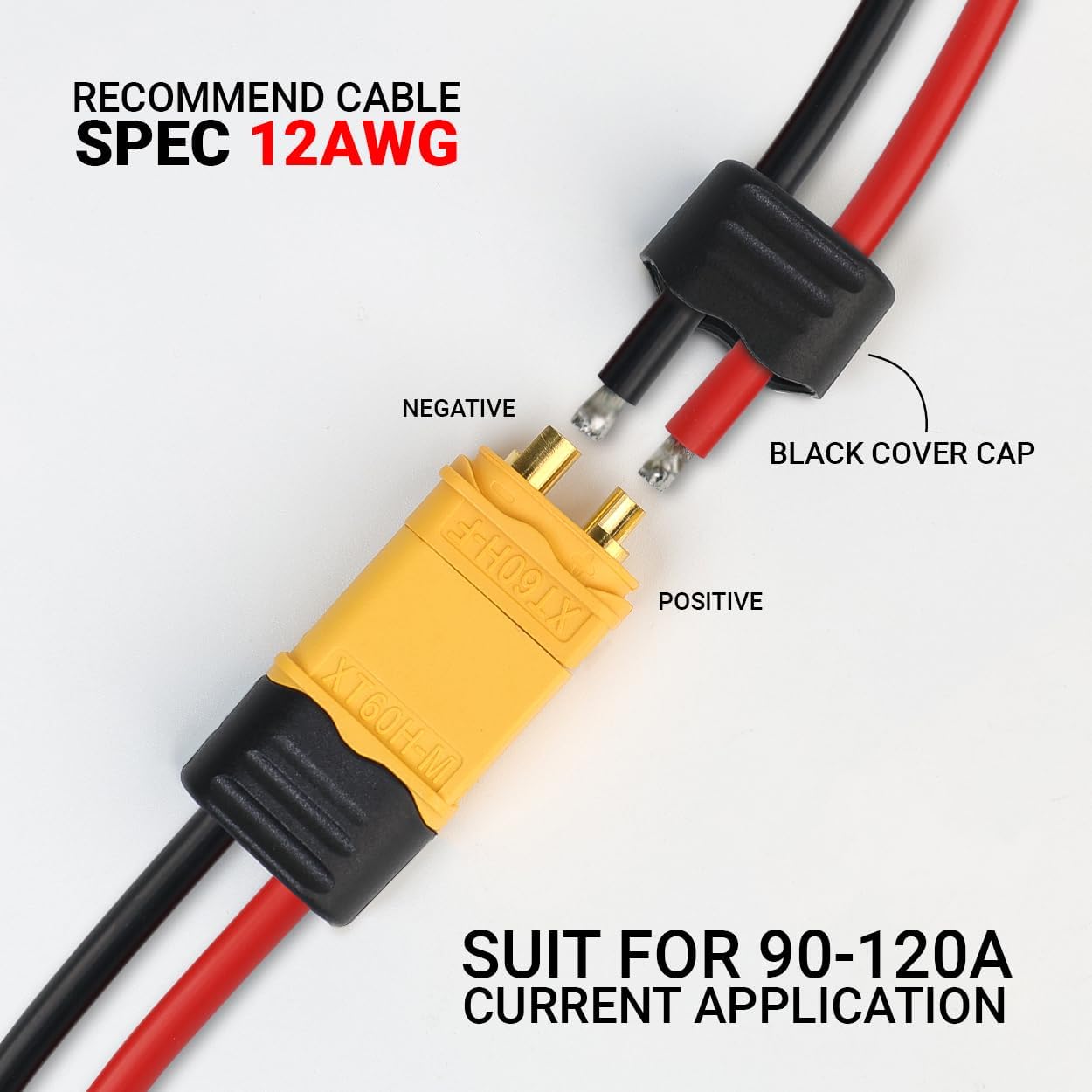 TMH 50 Pairs XT60H (XT60 Upgrade) Male Female Bullet Connectors Plugs of XT60 Sheath for Lipo Battery RC Car (50 Female + 50 Male)