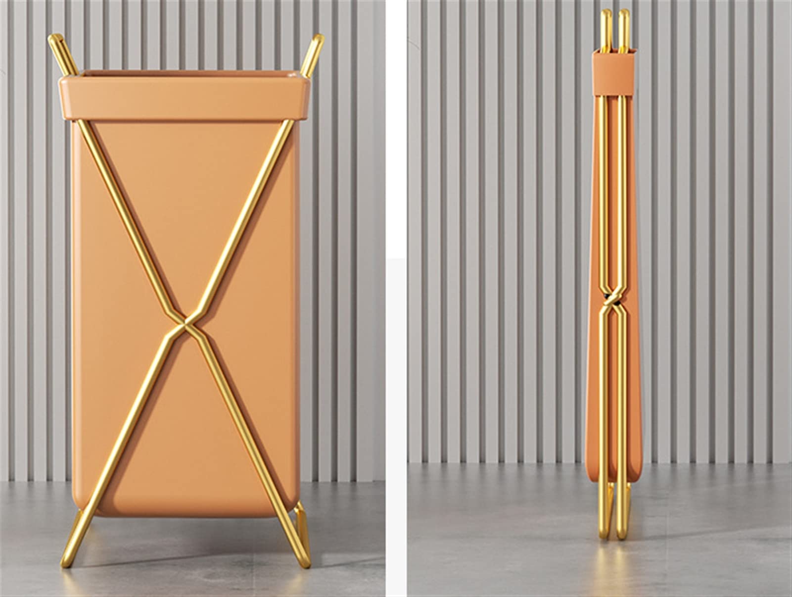 GIBZ Folding Laundry Basket Large Removable Waterproof Leather Clothes Hampers with Lid Brown?with lid?