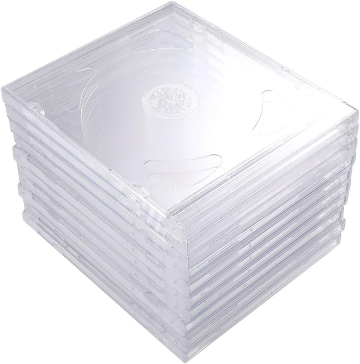 KICHOUSE 25pcs Cd Cases for Dvd Storage Hard Plastic Media Video Storage Box Double Disc Holder for Home Organization