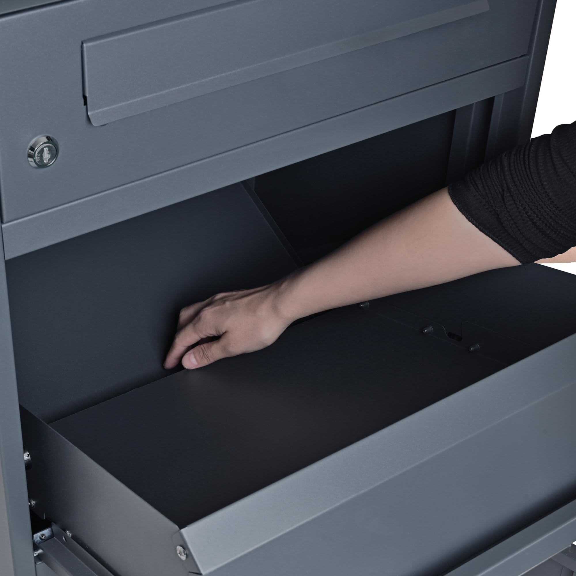 ESTEXO Briefkasten Paketkasten Premium Paketbox Standbriefkasten Standpaketkasten Paketbriefkasten Postbox Anthrazit Briefbox