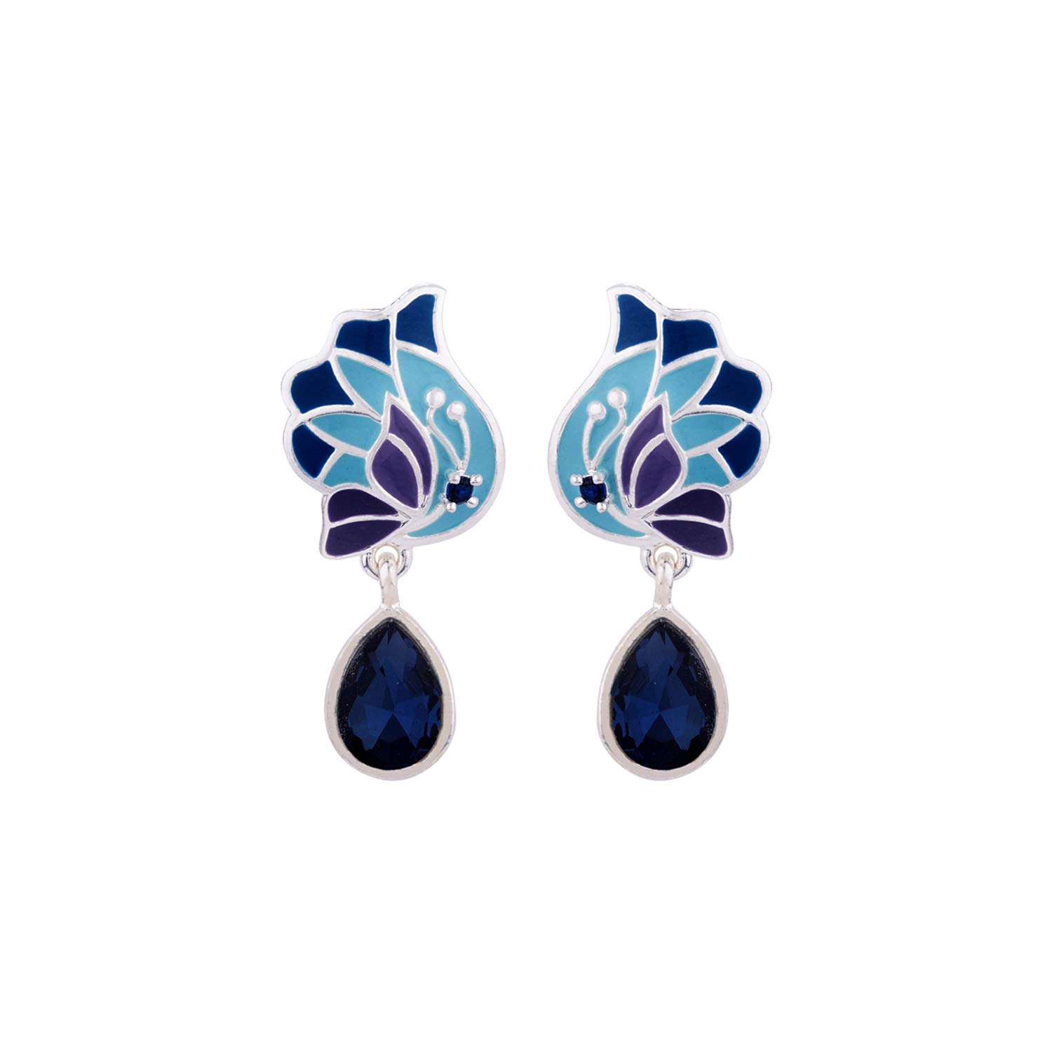 Butterfly Silver Plated Multicolor Brass Stud Earrings for Women (B08VNKWNC5) Amazon Price History, Amazon Price Tracker