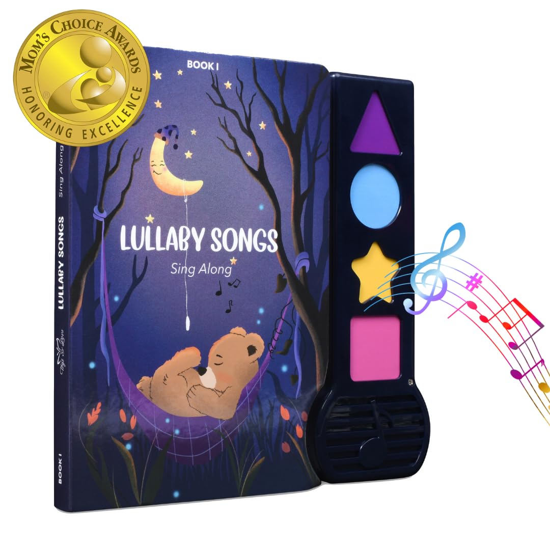 Toys and Love Musical Book for Toddlers with Lullaby Songs, Interactive Toy, Twinkle, Twinkle Little Star, Sing Along, Montessori Sound Book for Young Kids, Nursery Rhyme Book for Babies