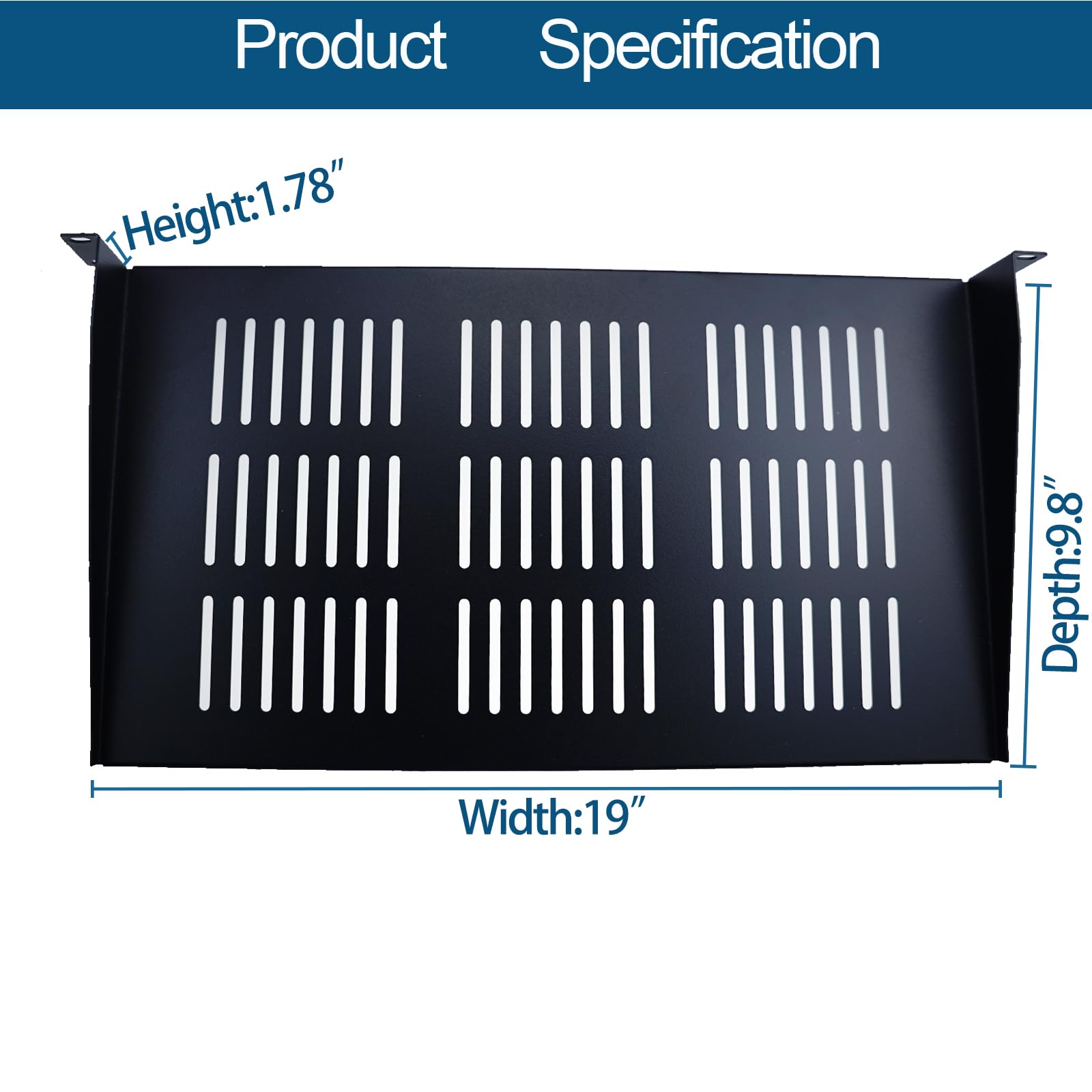 Estante para servidores – 2 estantes de 1U para cajas de 19 pulgadas – Ideal para estantes de audio, montaje de estante de equipo de red, montaje en voladizo (1U-2 piezas)