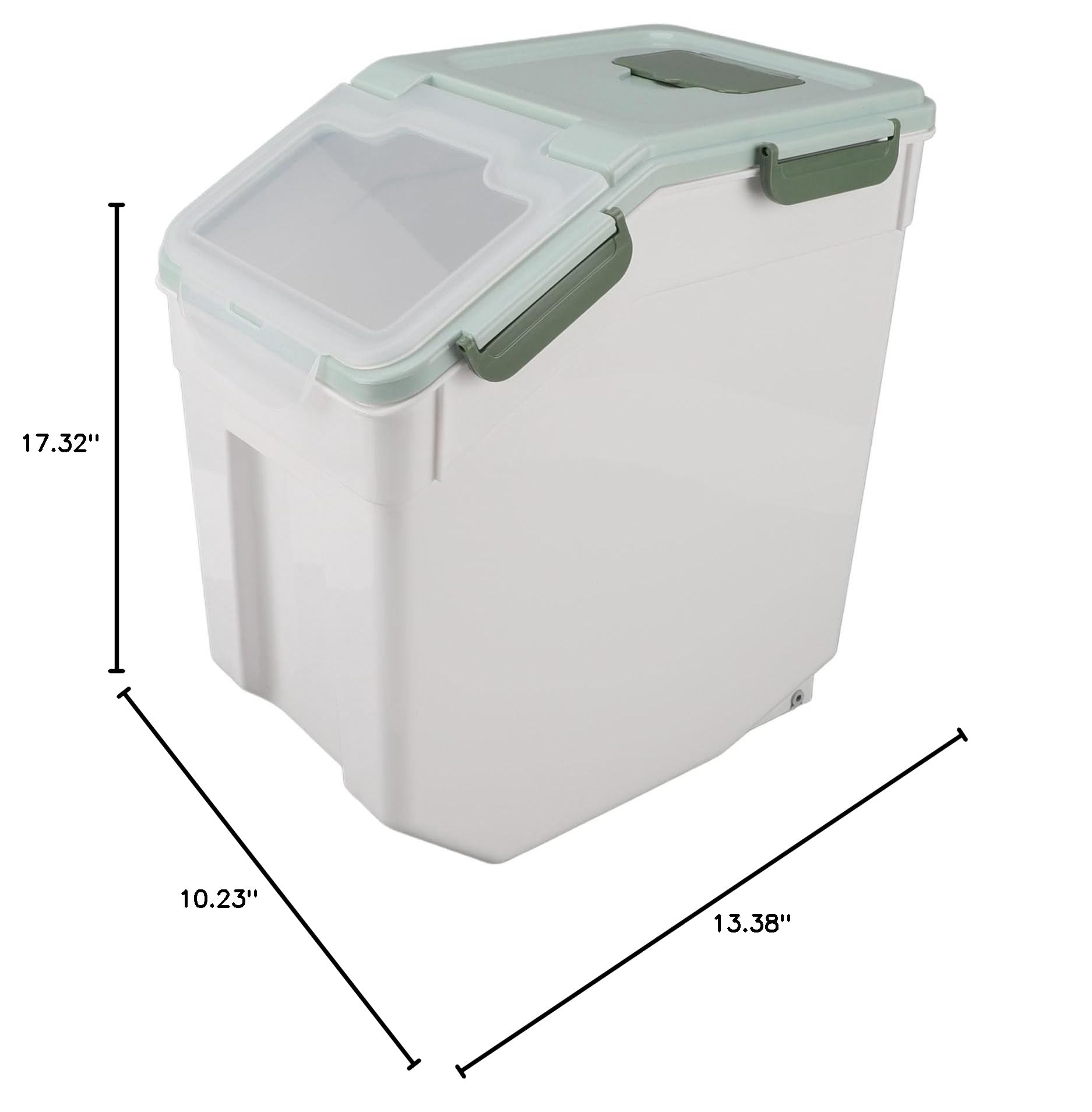 Condition photo showing Good Condition for airtight rice container, thickened rice storage bin with easy open lid for kitchen grain flour snacks (15kg / 33.1lb)
