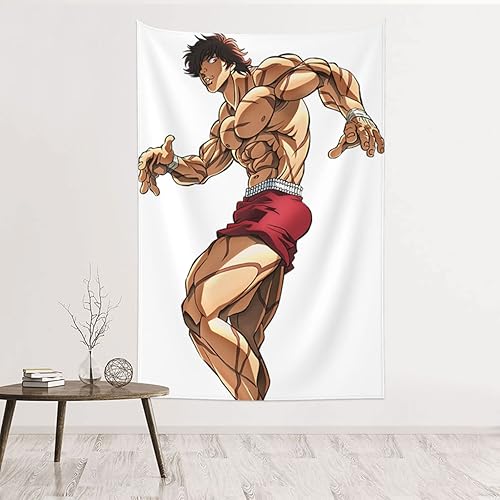 WAYOQI Baki the Grappler - Tapiz de pared, franela suave, para colgar en la pared, manta para dormitorio, sala de estar, decoración del hogar, 60 x
