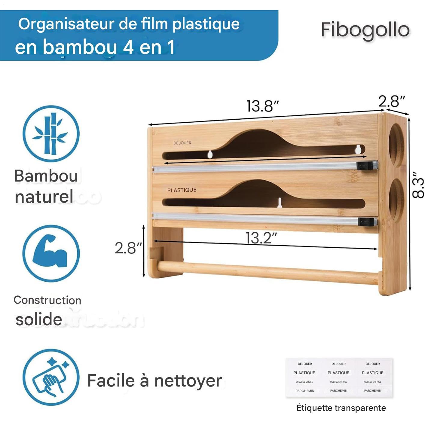 Dispensador Film Adherente Soporte Pared Compacto para Cajas Aluminio