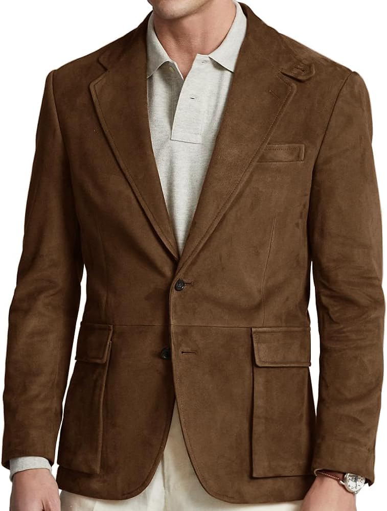 Suit for Men Suede Winter Jacket Slim Fit Single Breasted New in Suits & Blazers Mens Sport Coats Jacket