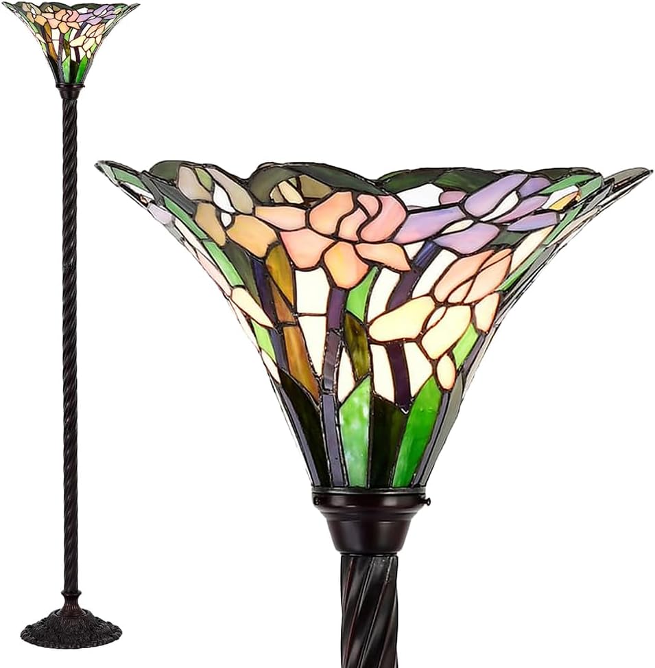 Tiffany-Style Iris Torchiere