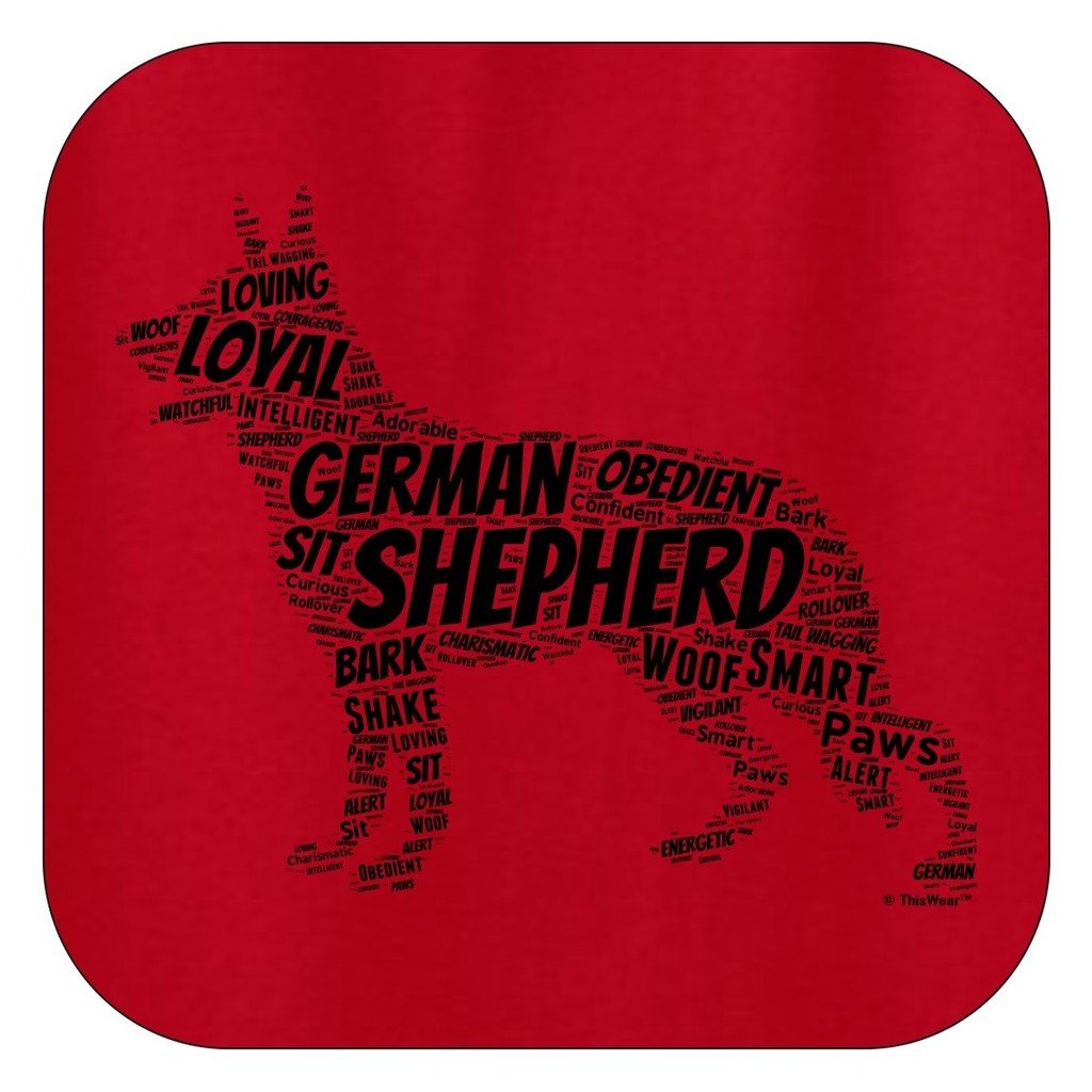 ThisWear Dog Owner Gift German Shepherd Word Art Dog Puppy Owner Gift Hoodie Sweatshirt Large Red