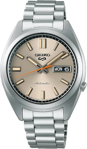 Seiko 5 SPORTS SNXS Series Automatic Wristwatch, Made in Japan, SRPK91, Men's Silver, Dark Ivory Dial, Overseas Model