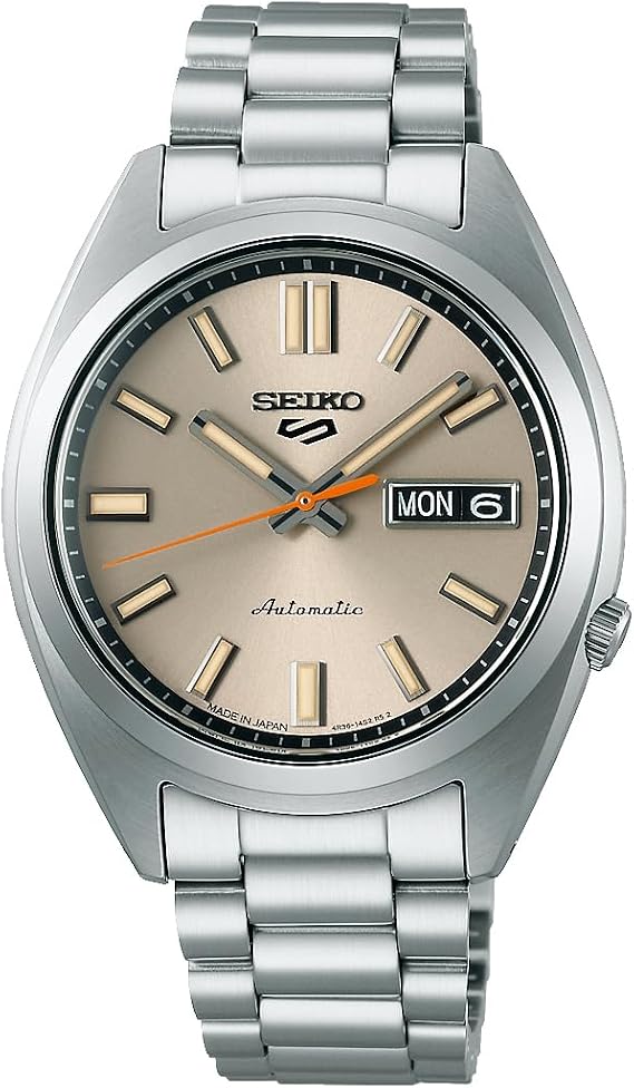 Seiko 5 SPORTS SNXS Series Automatic Wristwatch, Made in Japan, SRPK91, Men's Silver, Dark Ivory Dial, Overseas Model