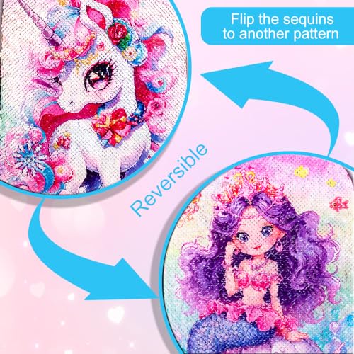 Image of HPJGD 3PCS Unicorn Backpack for Girls, Water Resistant Kids Sequins Bookbag Set with Lunch Box,Cute Elementary School Bag for Preschool Toddler